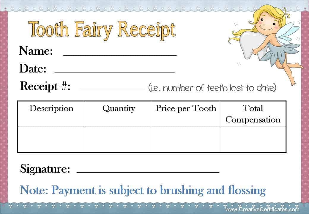 free tooth fairy certificate customize online instant