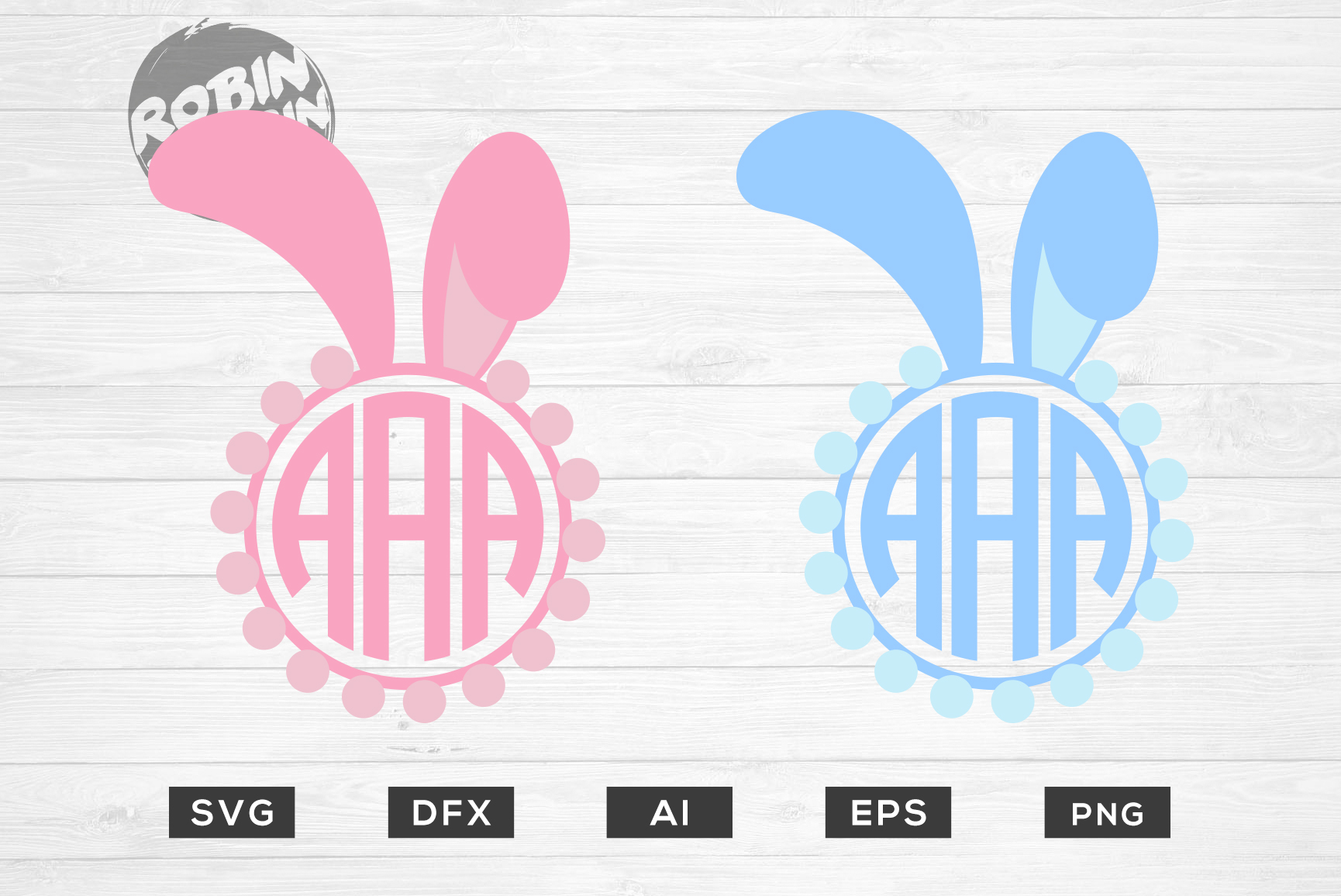 Bunny svg, easter svg, monogram frame svg, rabbit svg. Easter Rabbit Monogram Frame Bundle Graphic By Robinbobbindesign Creative Fabrica