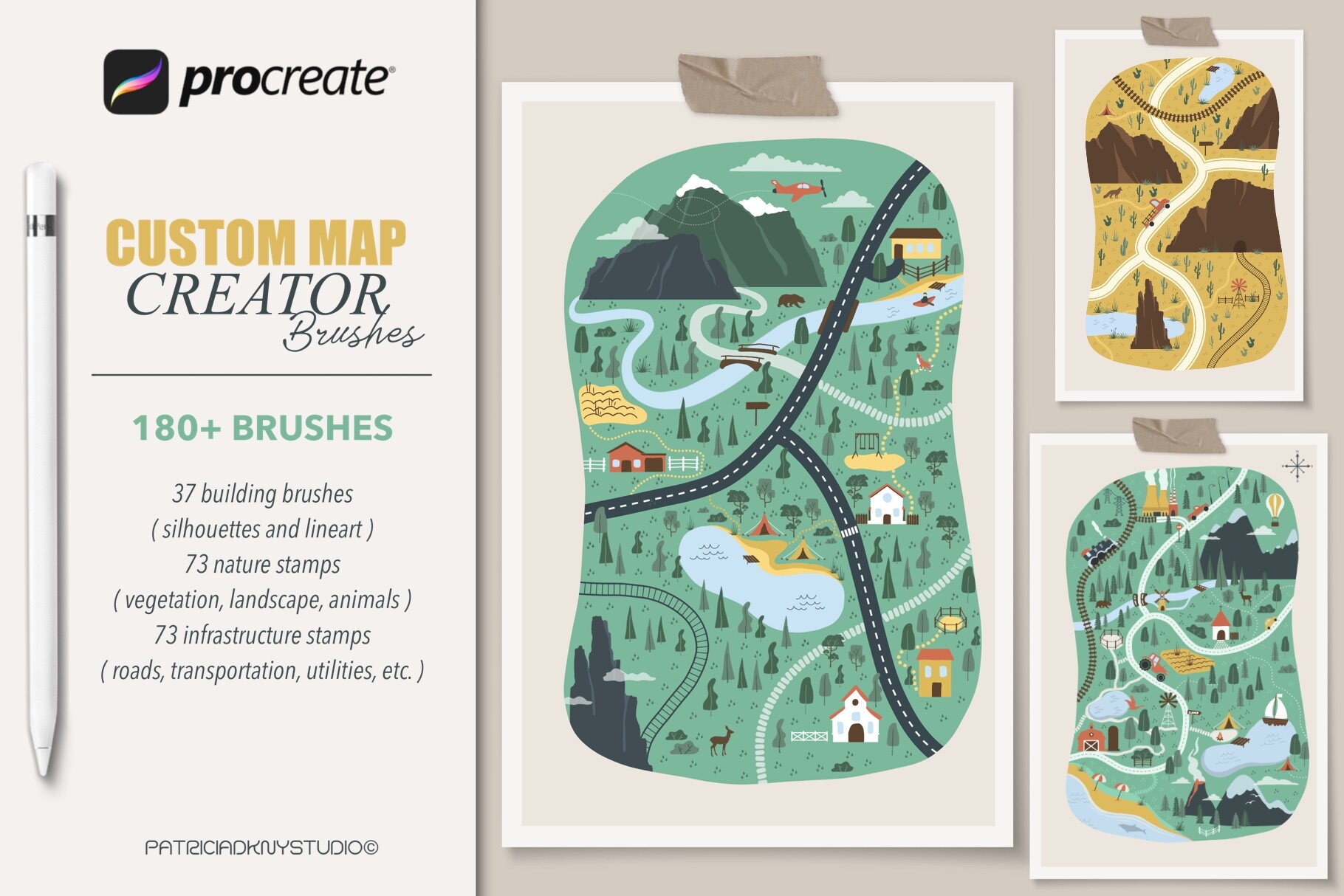 Custom Map Generator Fantasy Map Maker YRCKY Procreate Custom Map Creator Kit Graphics 87820231 1 