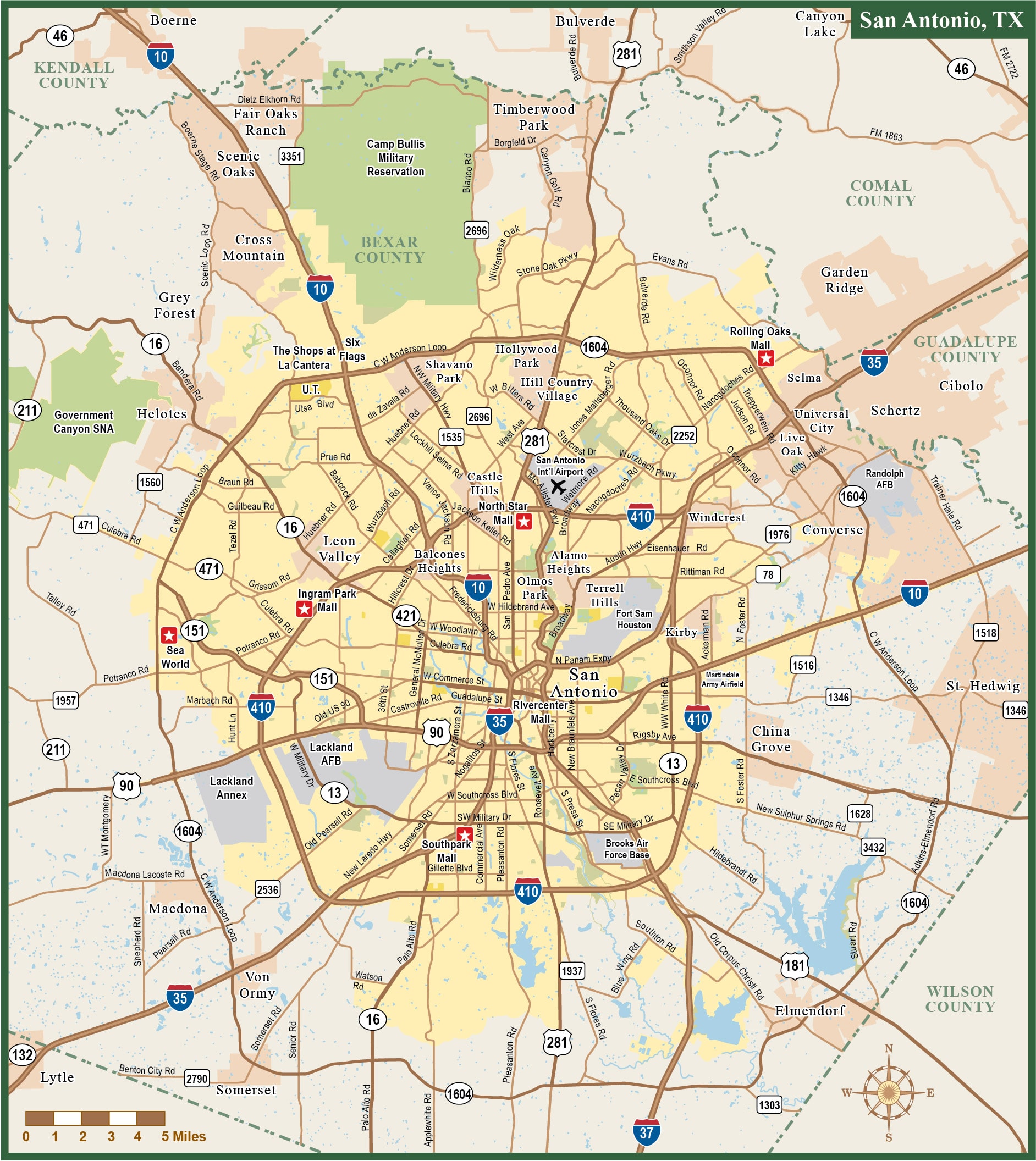 Map Of Ne San Antonio Tx San Antonio Metro Map1 