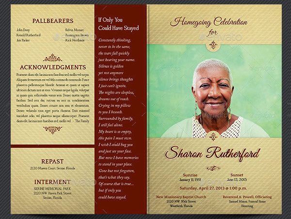 Home Going Funeral Program Templates