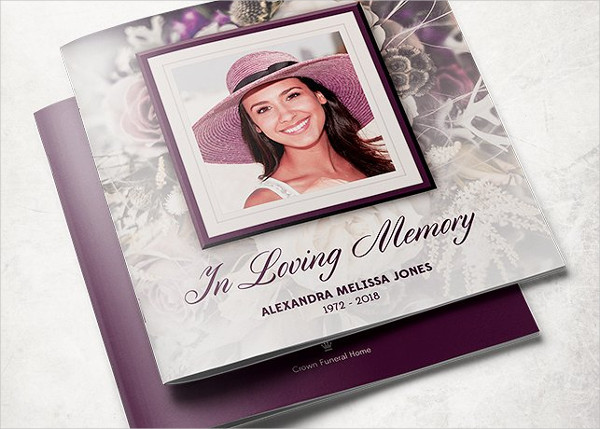 Purple Rose Funeral Program Template