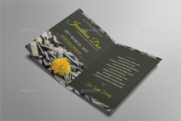 Funeral Program Bi-Fold Thank You Card