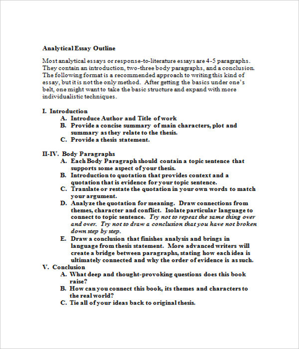 Analytical Essay Template