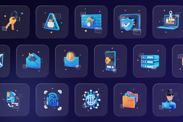 Cyber Security 3D Icon Set