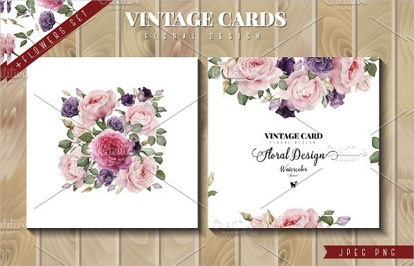 Multi-Purpose Vintage Cards in Floral Design