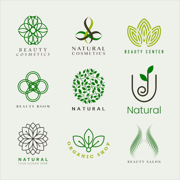 Free Set of Natural Cosmetics Logo Vector