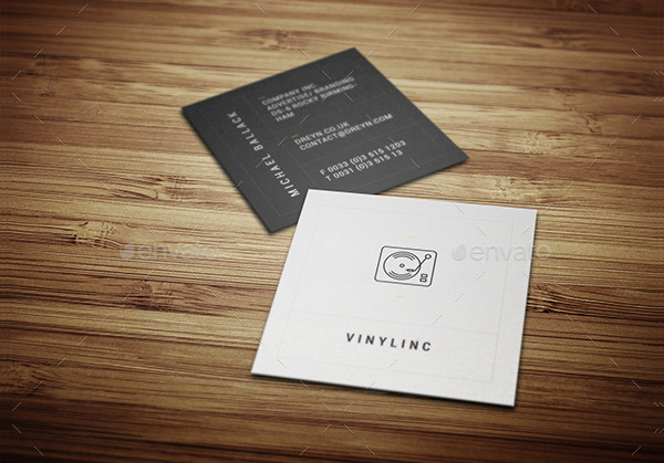 Simple Retro Business Card in Square Design