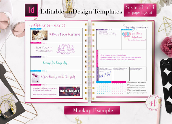 Weekly Calendar InDesign Template