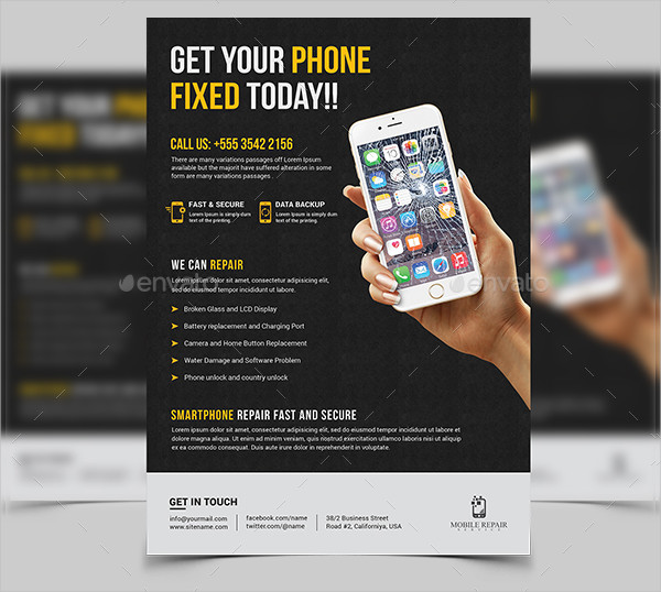 Awesome Smartphone Repair Flyer PSD