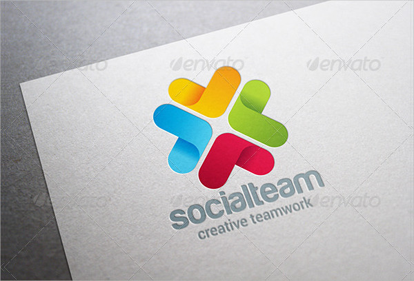 Social Team Work Web Technology Logo Template