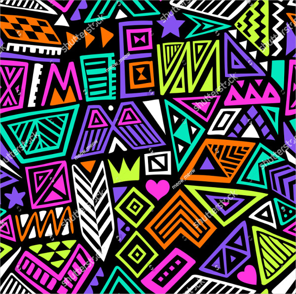 Multicolor Vector Seamless Pattern with Abstract Shapes