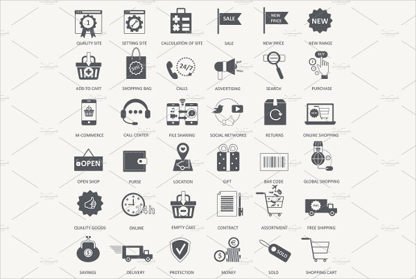 E-commerce Black Icon Set