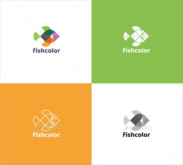 Abstract Colorful Fish Logo Template