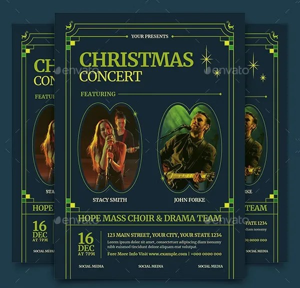 Modern Christmas Concert Flyer Template