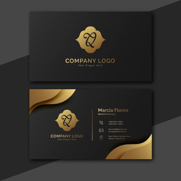 Free Gradient Golden Business Card Design