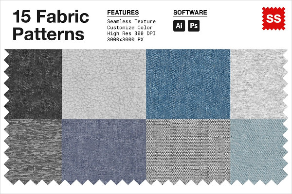 15 Pack Fabrics Seamless Texture Patterns