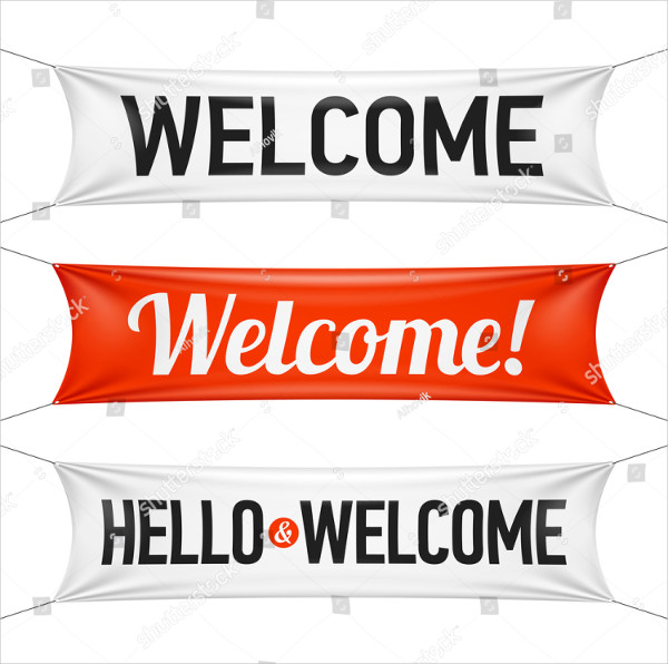 Hello and Welcome Banners Vector