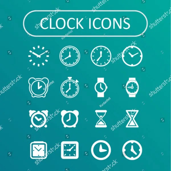 Clean Clock Icons for Website