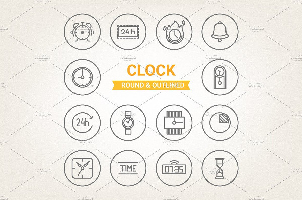 Collection of Circle Clock Icons