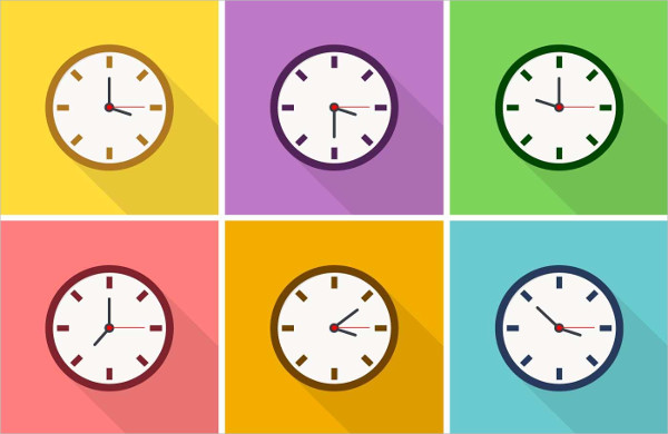 Free Vector Colorful Clock Icons