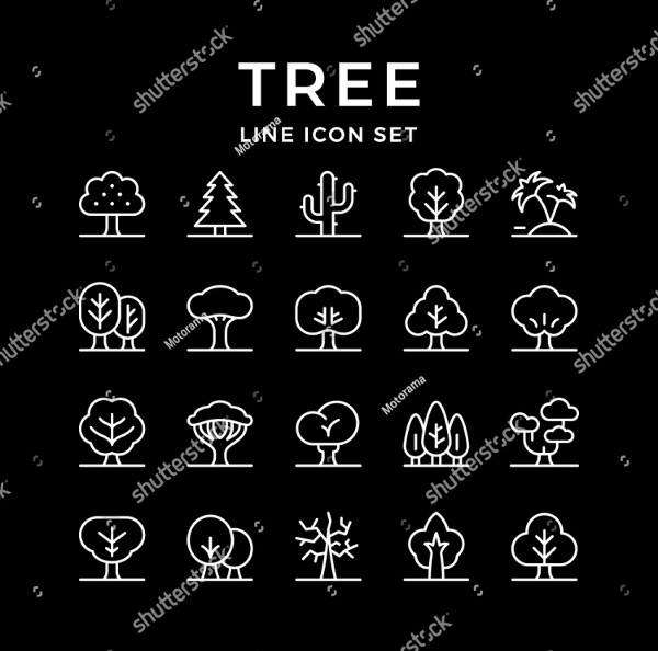 Modern Tree Icon Set