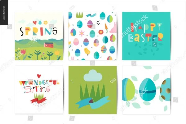 Set of Easter and Spring Postcards