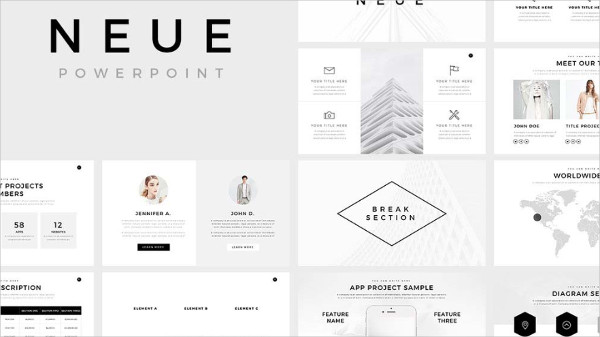 Free Neue Minimal PowerPoint Template