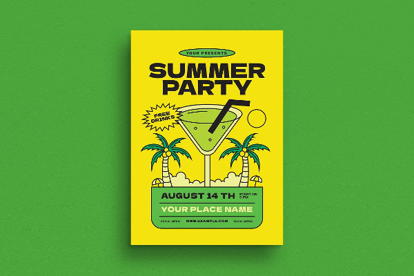 Cocktail Summer Party Flyer Design