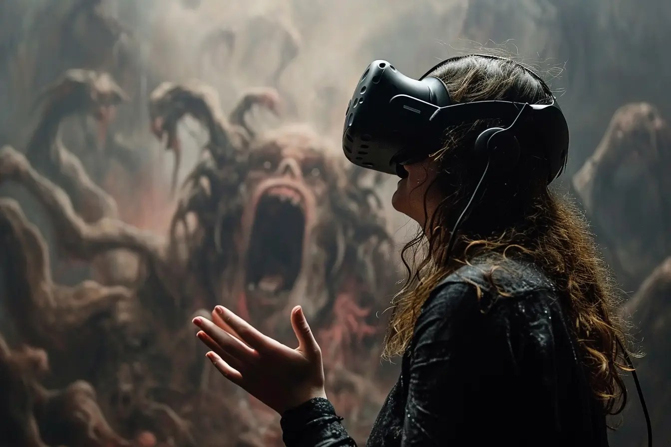VR headset virtual reality horror