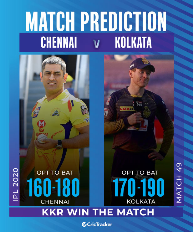 Csk Vs Kkr Match Prediction Who Will Win Today S Match Dream11 Ipl 2020 Match 49