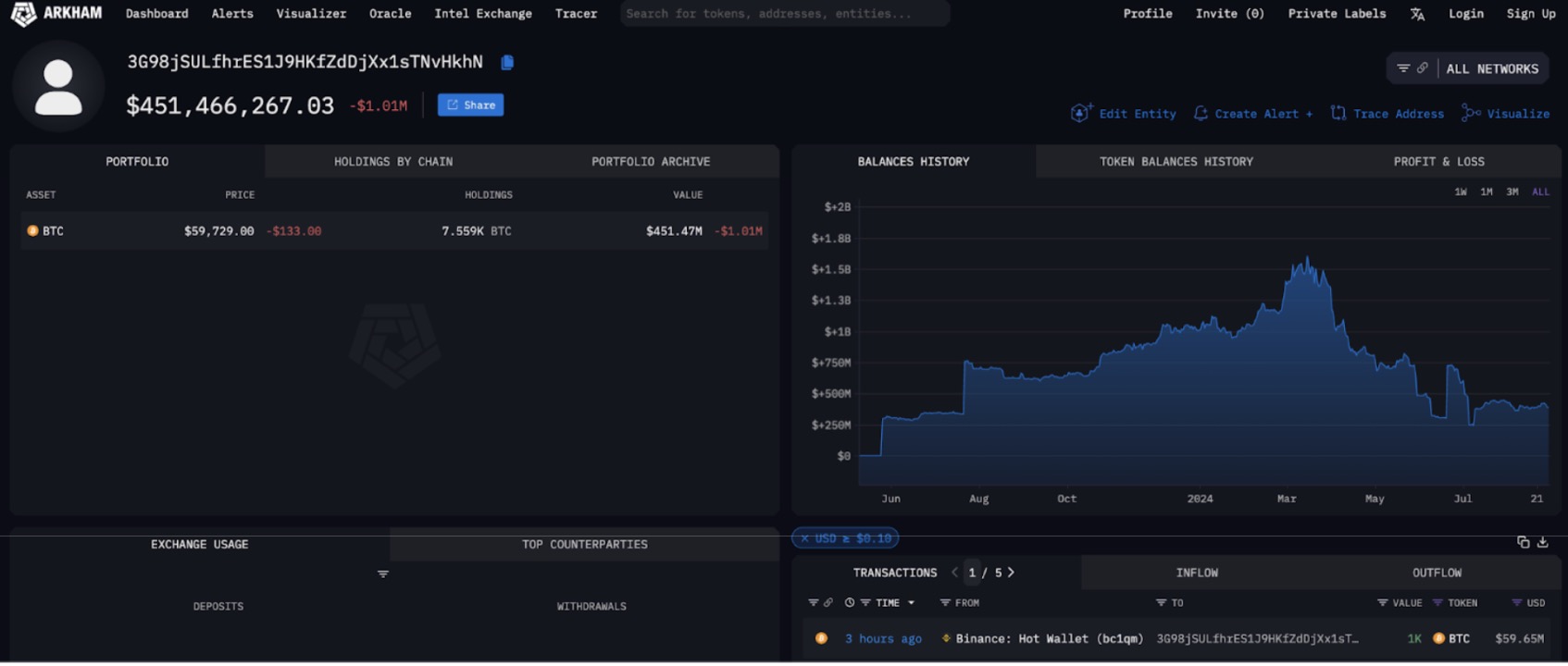 Portefeuille Crypto Whale