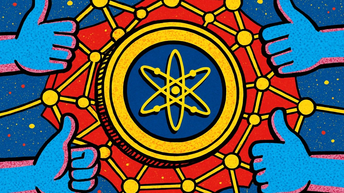 Red Cosmos interceptando ATOM robados en una malla de nodos interconectados