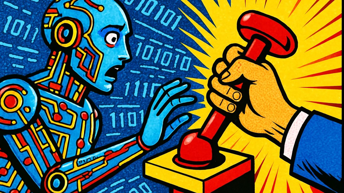 Kill switch para agentes de IA de Nvidia deteniendo a un robot autónomo