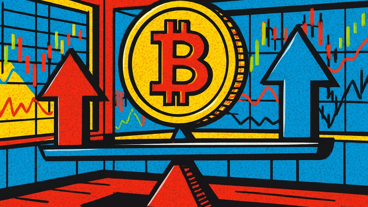 Balanza que representa las entradas al ETF de Bitcoin frente a la demanda institucional real