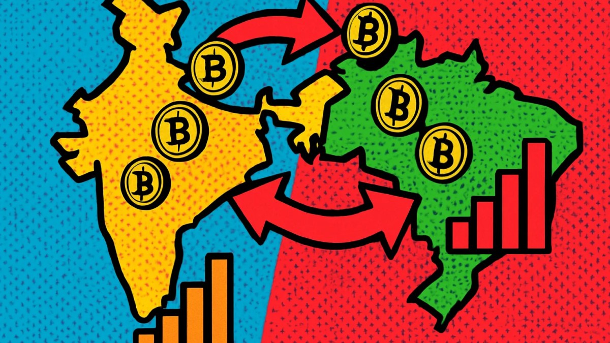 Comparación de flujos de exchanges cripto de India frente a Brasil según Chainalysis