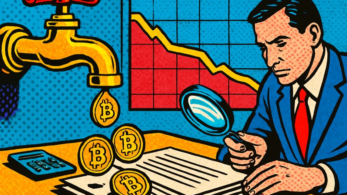 Grifo dorado que deja de verter monedas, símbolo del fin del dinero fácil en cripto