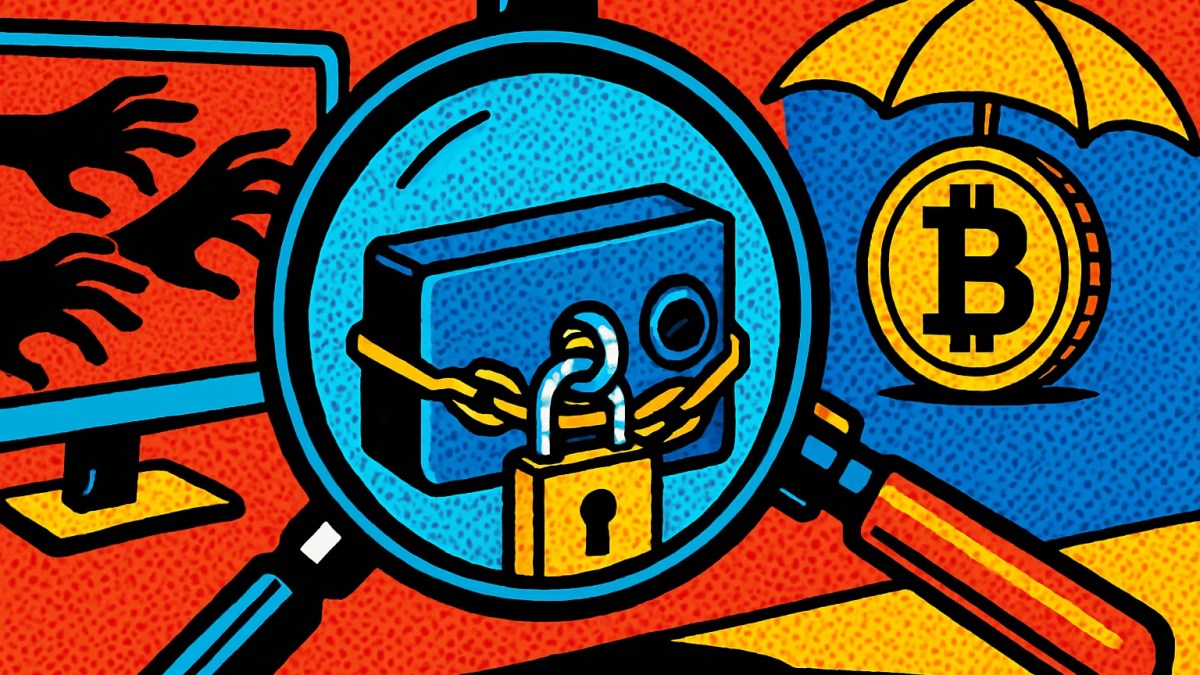 Dispositivo bajo una lupa que ilustra los reportes de robos en billeteras Ledger