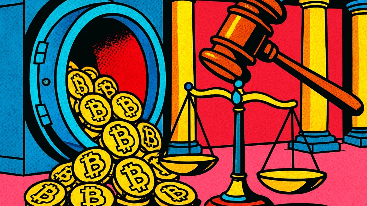 Bóveda con bitcoin incautado en una sala de tribunal británica
