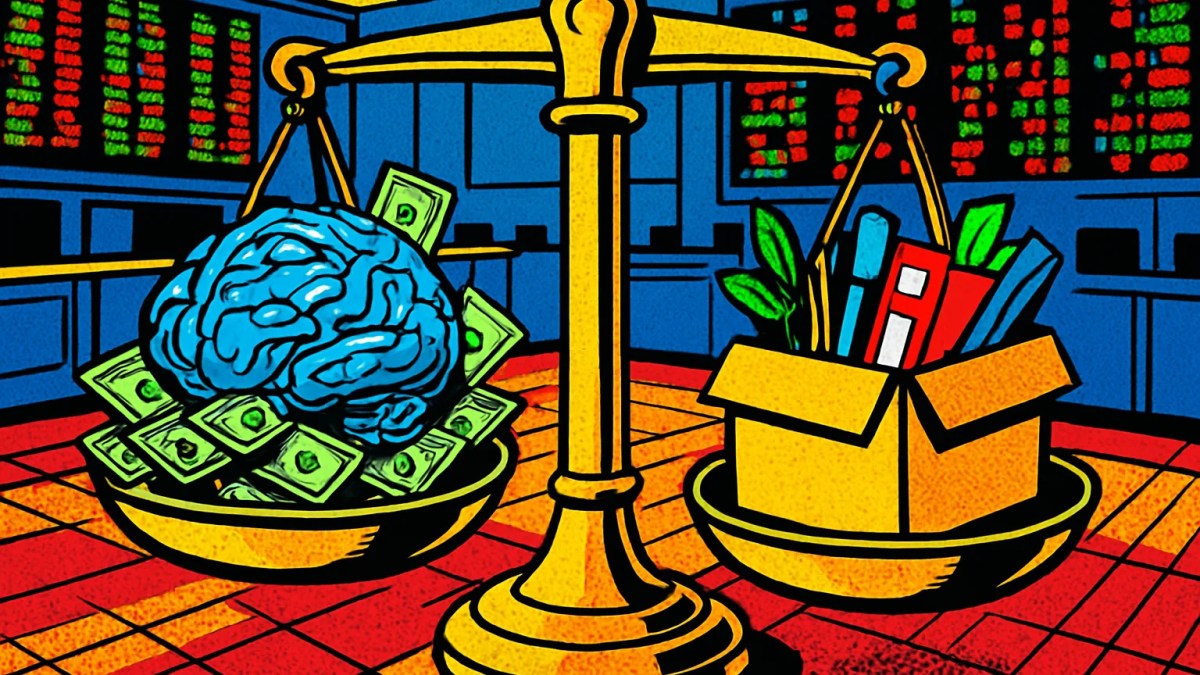 Balanza que representa las apuestas sobre la IPO de Anthropic en Polymarket entre valoración alta y quiebra