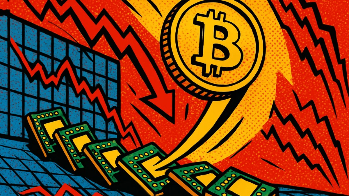 Moneda de bitcoin rebotando mientras las liquidaciones cripto y la caída de las acciones de chips sacuden el mercado