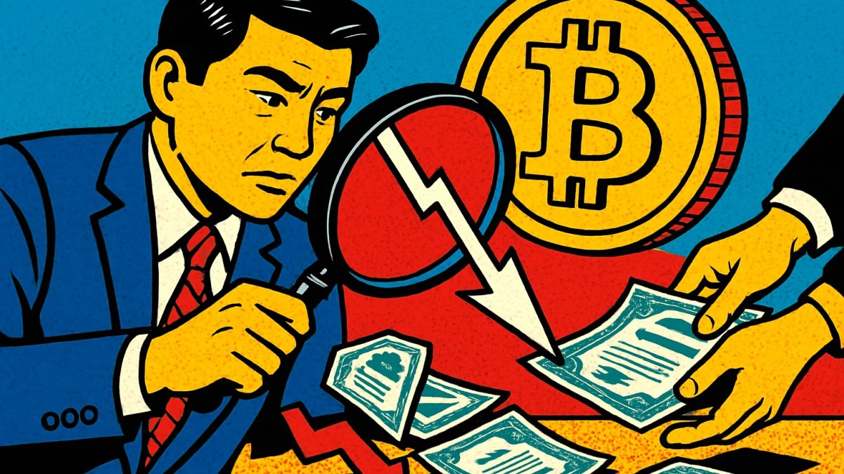 Acciones de Metaplanet en caída junto a una moneda de bitcoin y un plan de recompra