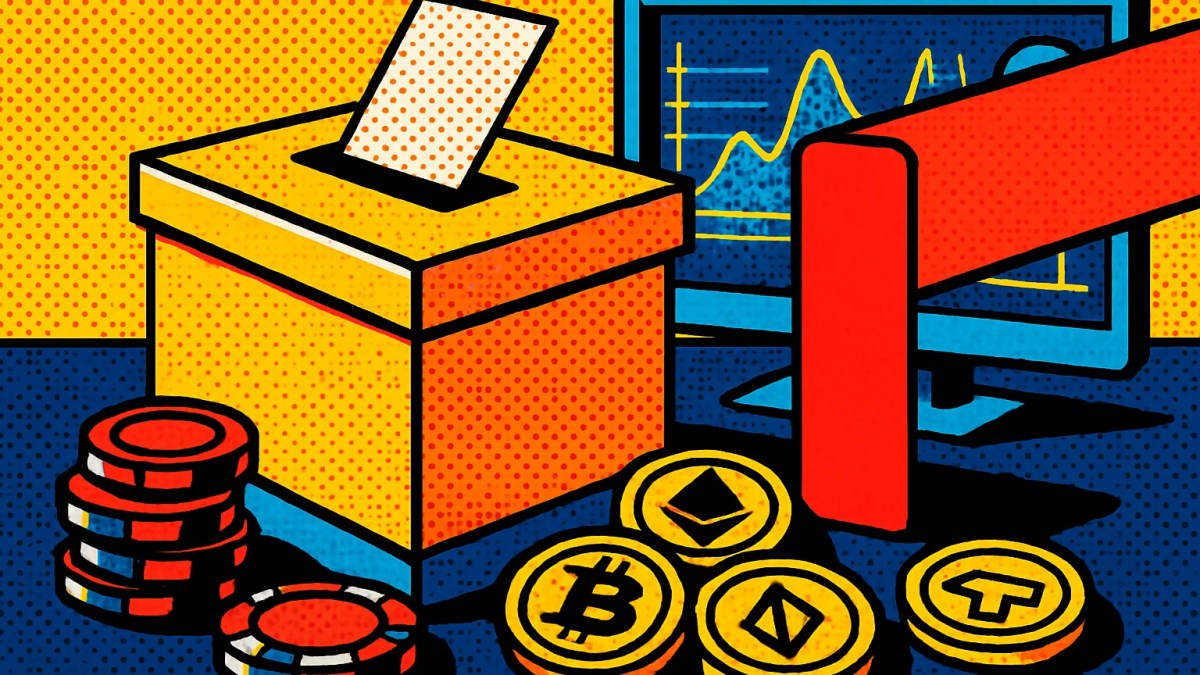 Urna bloqueada que ilustra el veto de Taiwán a las apuestas electorales en Kalshi y Coinbase