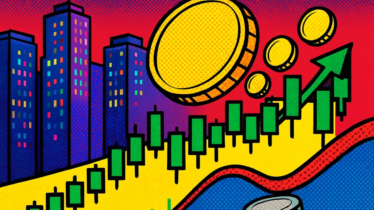 Monedas digitales subiendo sobre un gráfico en una jornada alcista del mercado cripto