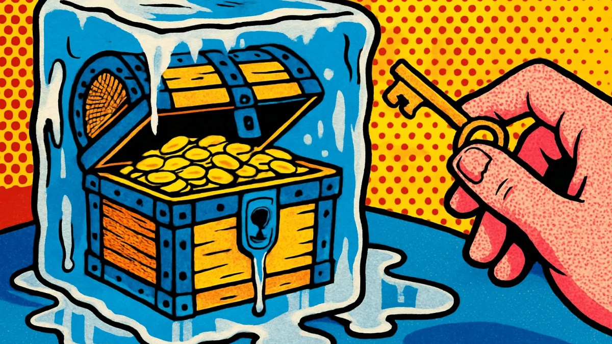 Cofre de monedas congelado que ilustra el cierre de los fondos de zcash sprout con NU7
