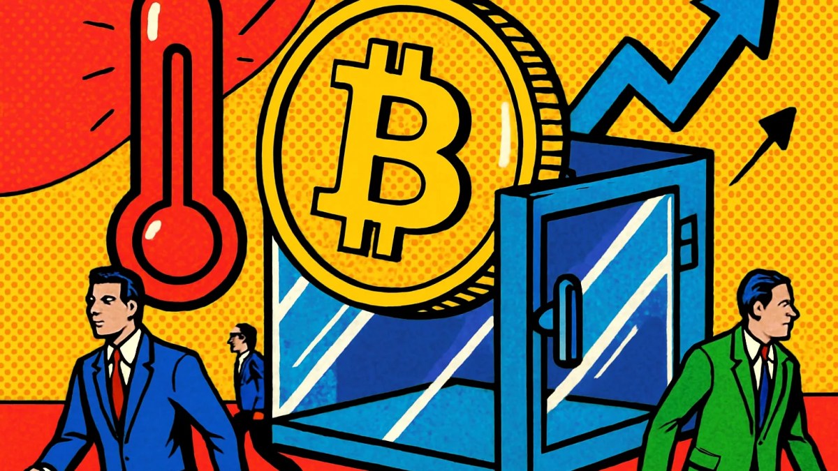 Moneda de bitcoin abandonando una caja fuerte como símbolo de salidas del etf de bitcoin por la inflación