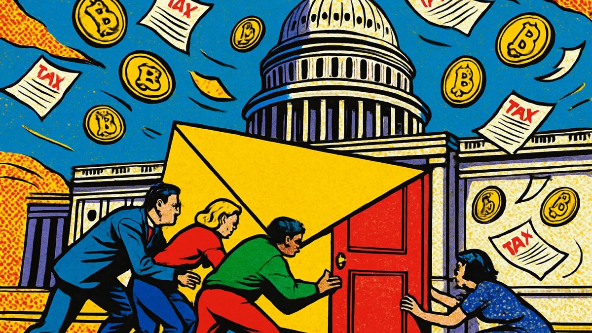 Carta sobre impuestos cripto entregada frente al Capitolio de Estados Unidos cerrado por receso