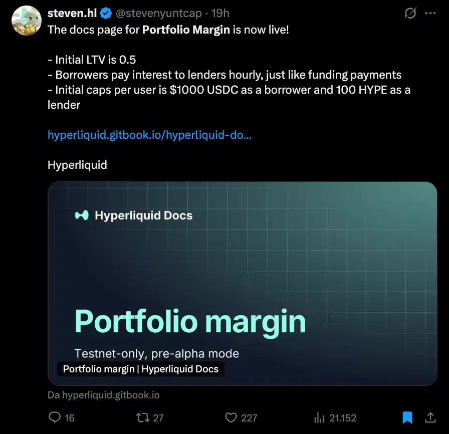 Marge du portefeuille hyperliquide LTV