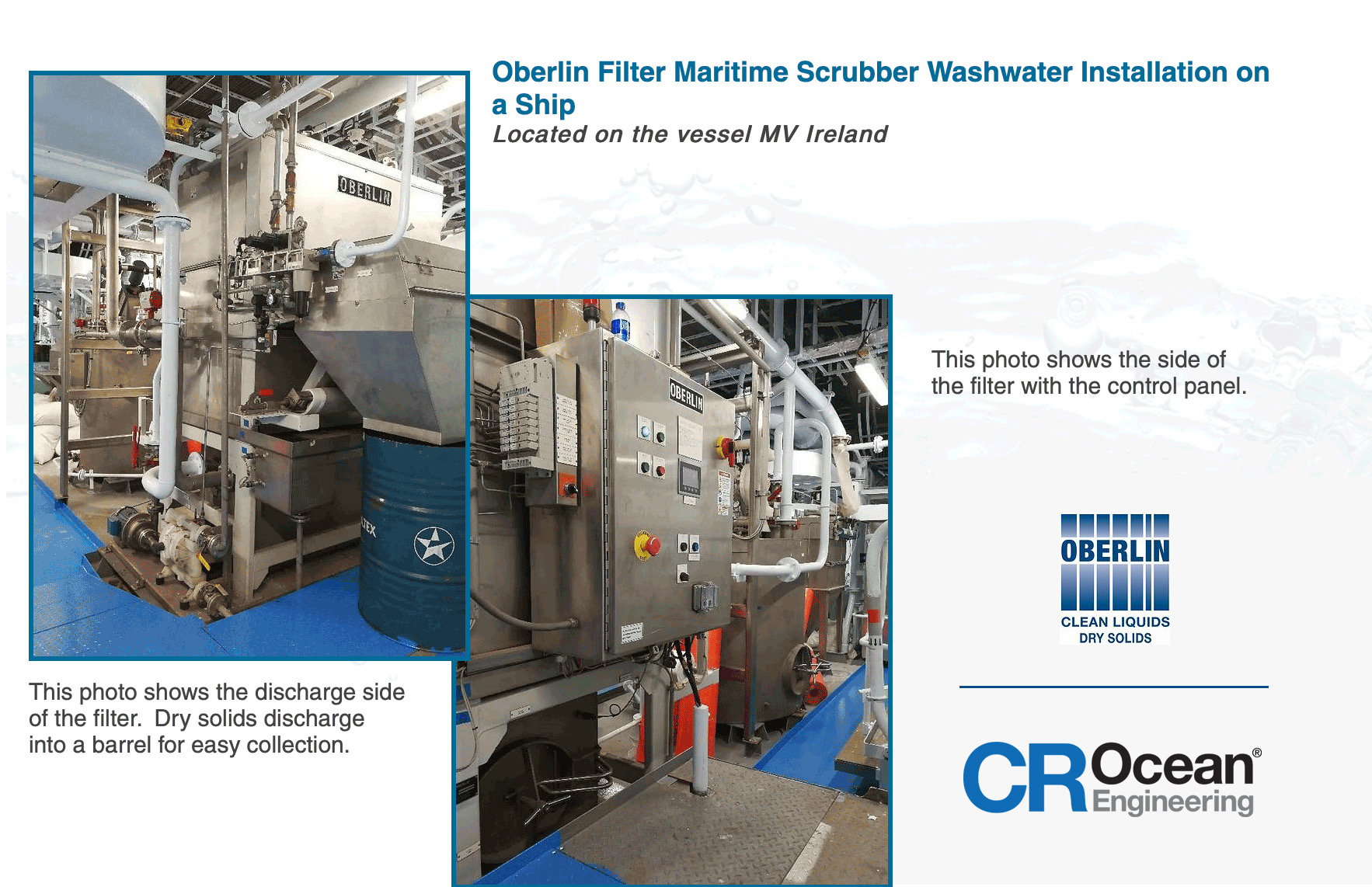 New Partnership with Oberlin Filter for a scrubber washwater system