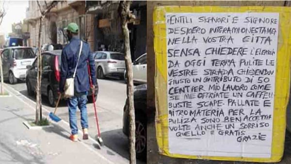 La provocazione di un giovane migrante: 'Basta elemosina, aiutatemi e pulisco Caserta'